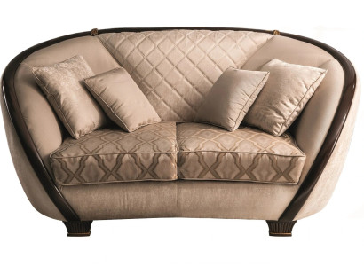 Living room Fabric Couch Sofa 2 Seater Designer Couches Couch Beige Textile Upholstery