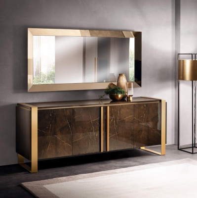 Elegant Design Console Wood Sideboard Mirror Sideboard Wardrobe 2-piece. Console table