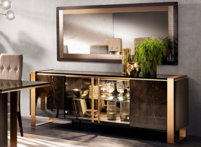 Chest of drawers Sideboard Chests of drawers Sideboards Living room Baroque Sideboard Mirror new