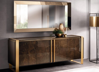 Consoles Table Chest of drawers with Mirror Luxury Class Furniture Set Console 2pcs. Wood new