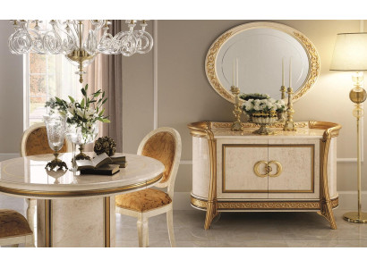Furniture Style Baroque 2-piece Set Chest of drawers with Mirror Luxury Wood Italian Furniture new