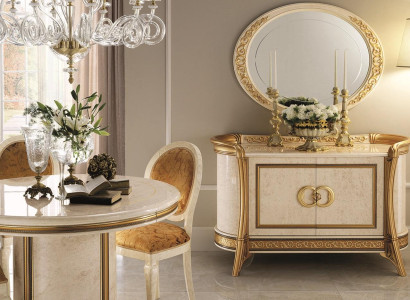 Furniture Style Baroque 2-piece Set Chest of drawers with Mirror Luxury Wood Italian Furniture new