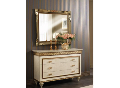 Wood Italian Furniture 2-piece Set Furniture Style Baroque Luxury Chest of drawers with Mirror new