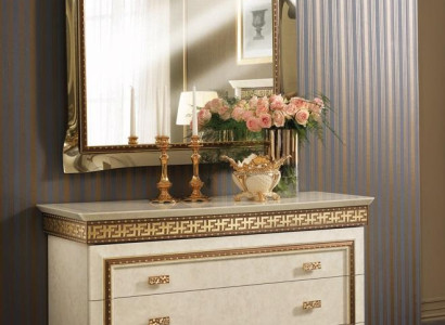Wood Italian Furniture 2-piece Set Furniture Style Baroque Luxury Chest of drawers with Mirror new