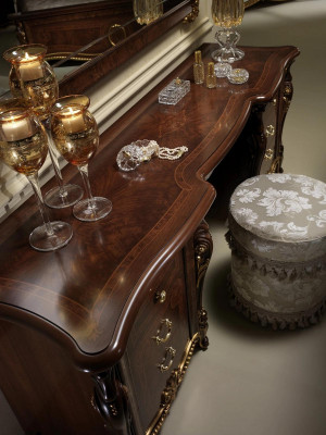 Design Luxury Furniture Secretary Antique Baroque Style Table Wood Italian Furniture new