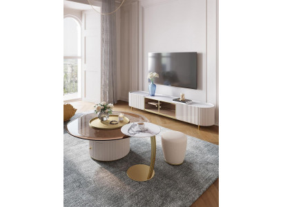 Coffee table Sideboard 2pcs Led Living room Illuminated Furniture Table
