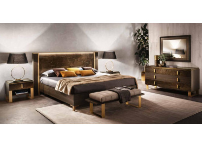 Bed Bedroom Set Design Modern Luxury 2x Bedside table Italian 3-piece