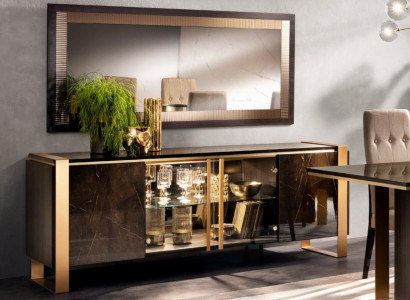 Designer Chest of drawers Sideboard Side Low Board Wardrobe Living Room Shelf Luxury Metal
