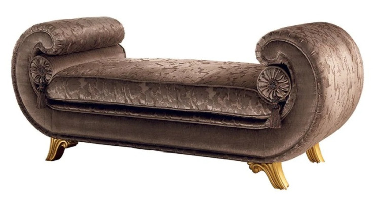 Living room Lounge Furniture Classic Design Sofa Brown Textile Chaise Longue new