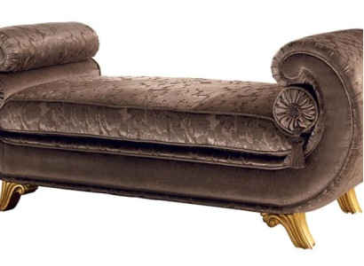 Living room Lounge Furniture Classic Design Sofa Brown Textile Chaise Longue new