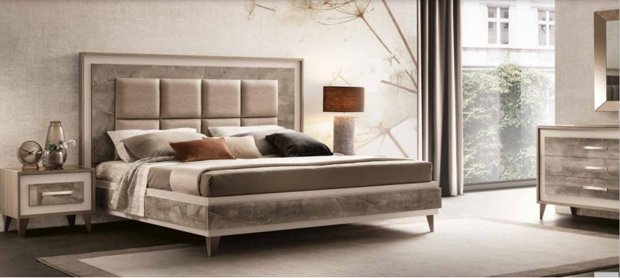 Bed Bedside table 3 pieces. Bedroom Set Luxury Modern Complete Italian Furniture