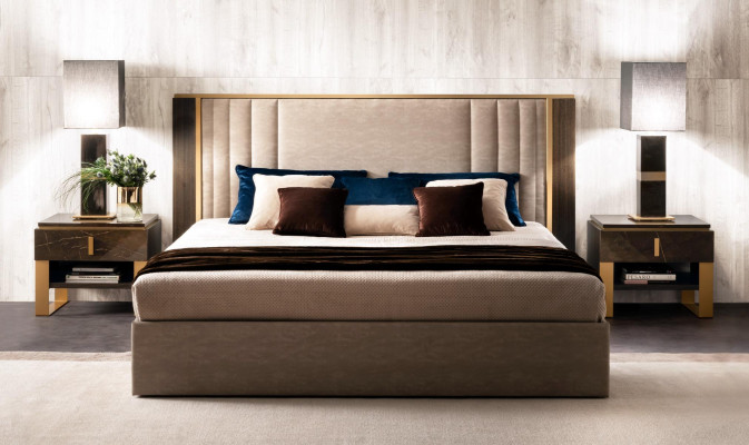 Designer Wood Bed Bedroom Elegant Upholstery Furniture Double Beds arredoclassic