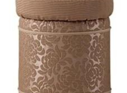 Stool Upholstered Stool Foot Shelf Furniture Living Benches Seat Textile Brown Design