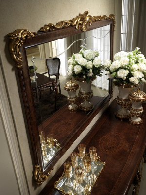 Classic r Wall mirror wooden frame Mirror Furniture new 165x114 Glass Design Frame