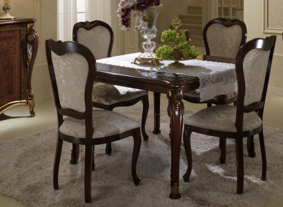Design 4x Chairs Armchair Set Chair Group Dining room Suite Wood arredoclassic