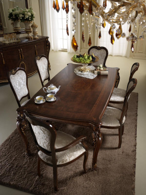Classic 4 Chairs Designer Chairs Wood Suite Italian Dining room