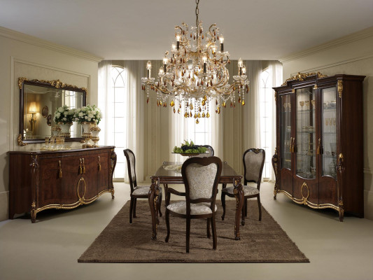 Classic 4 Chairs Designer Chairs Wood Suite Italian Dining room