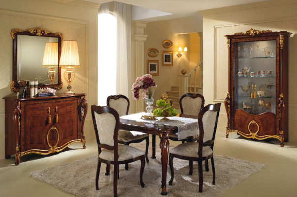 Classic 4 Chairs Designer Chairs Wood Suite Italian Dining room