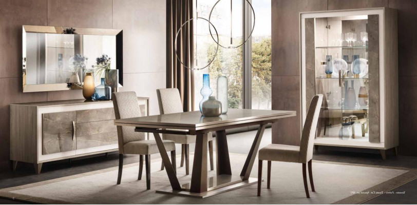 Italian designer dining room set suite chair table group 5 pieces new