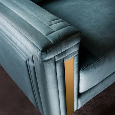 Armchair Club Lounge Design Lehn Chair Upholstery Sofa TV Blue arredoclassic