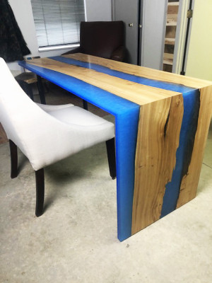 Dining table Table Kitchen Table Modern Tables Waterfall River Epoxy Resin Furniture new