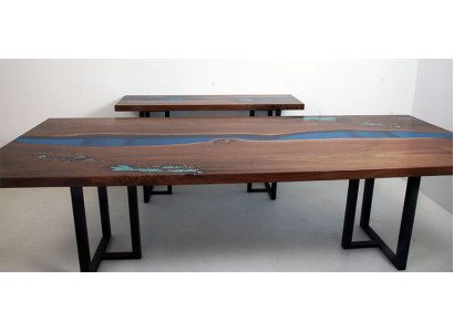 Dining table River Table Real Wood Solid Epoxy resin Tables 260x100 new
