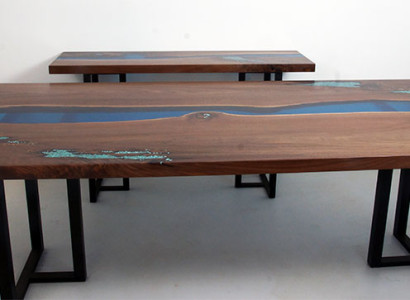 Dining table River Table Real Wood Solid Epoxy resin Tables 260x100 new