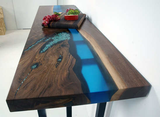 Dining table River Table Real Wood Solid Epoxy resin Tables 260x100 new
