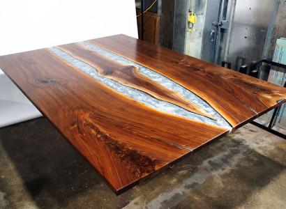 Epoxy resin dining table real wood solid furniture waterfall epoxy table cast resin