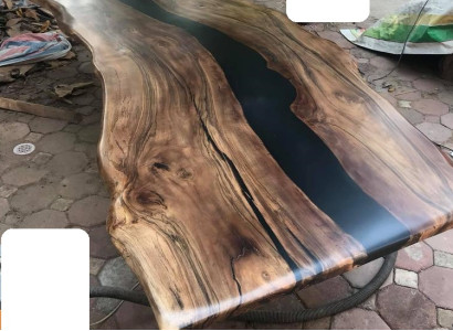 Dining table epoxy resin real wood solid furniture waterfall epoxy table cast resin