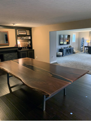 Wood solid Furniture Dining table epoxy resin real epoxy Table casting resin waterfall