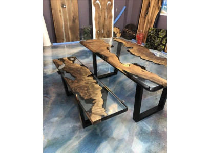 Dining table Table Kitchen Table Modern Waterfall River Epoxy Resin Furniture new Tables