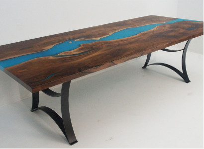 Dining table Tables epoxy resin real Wood solid Furniture epoxy Table waterfall new