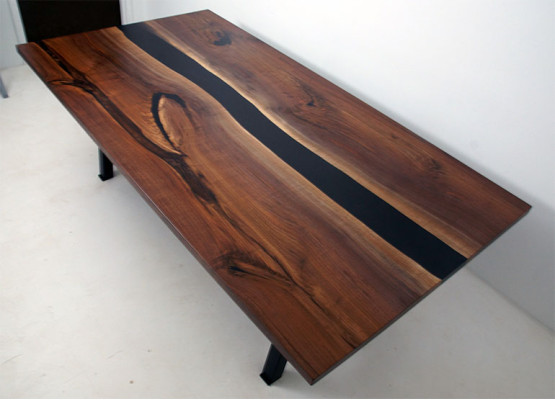 Dining table waterfall Tables epoxy resin real Wood solid Furniture epoxy Table new