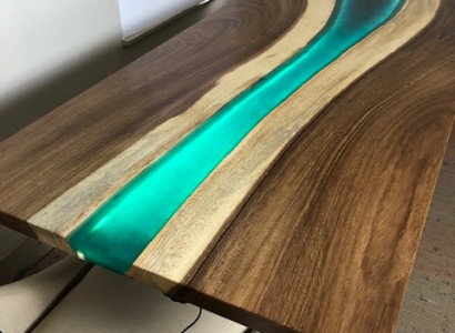 Table Dining table Tables epoxy resin real epoxy Wood solid design Furniture 240x100