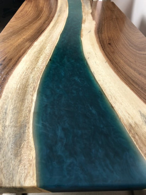 Table Dining table Tables epoxy resin real epoxy Wood solid design Furniture 240x100