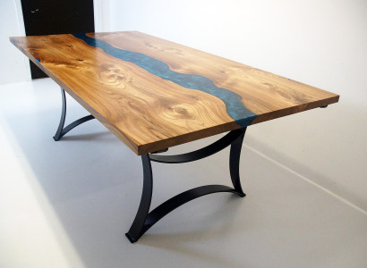 Table Dining table Tables resin epoxy solid design Furniture 240x100 real Wood epoxy