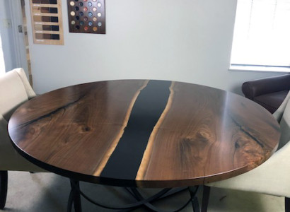 Table Dining table Tables epoxy resin epoxy real Wood solid design Furniture 150x150