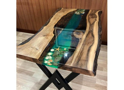 Table Dining table Tables resin epoxy solid design Furniture 200x100 real Wood epoxy