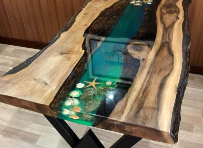 Table Dining table Tables resin epoxy solid design Furniture 200x100 real Wood epoxy
