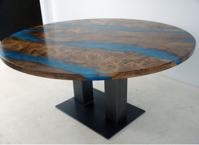 Round Dining table River Table Real Wood River Table 150cm Tables Epoxy resin