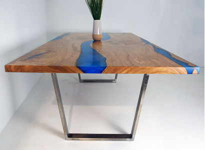 Tables Dining table Design Table Modern Sea River Furniture 220x90 Epoxy Resin Ocean