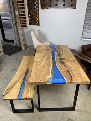 Design Table Stool Dining table Kitchen table Living room Tables Benches Solid epoxy new
