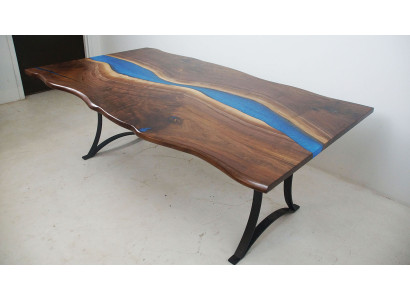 Dining table River Table Real Wood River Table 220x100 Solid Tables Epoxy resin