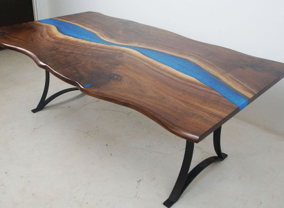Dining table River Table Real Wood River Table 220x100 Solid Tables Epoxy resin