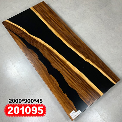 Epoxy resin Dining table real Solid Wood Furniture waterfall epoxy Table 200x90 new