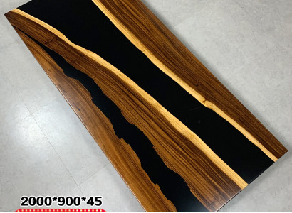Epoxy resin Dining table real Solid Wood Furniture waterfall epoxy Table 200x90 new