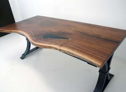 Dining table epoxy resin real solid Wood Furniture waterfall epoxy Table 200x90 new