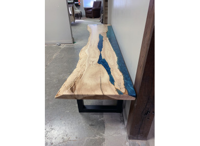 Epoxy resin dining table real wood solid furniture waterfall epoxy table 250x60cm