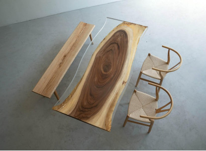 Dining table Sea Water River Real Wood River Table 220x90 Tables